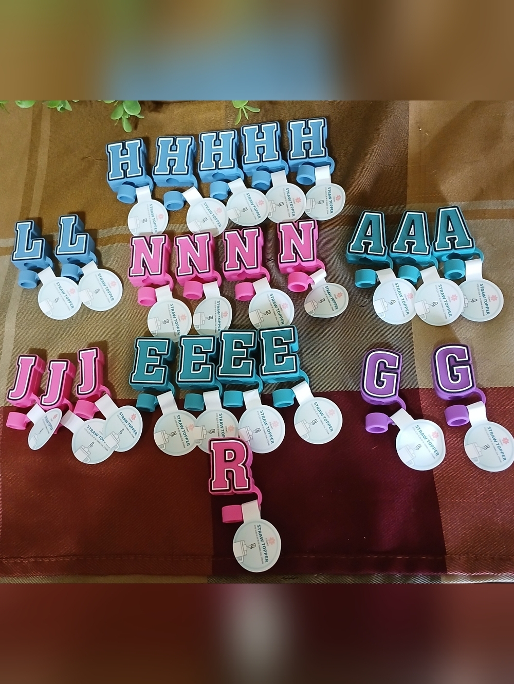New Decorative Rubber Letter Straw Toppers Bundle